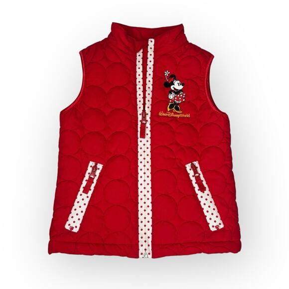 Disney Other - Walt Disney World Red Minnie Mouse Girls Quilted Vest Size Small / 8